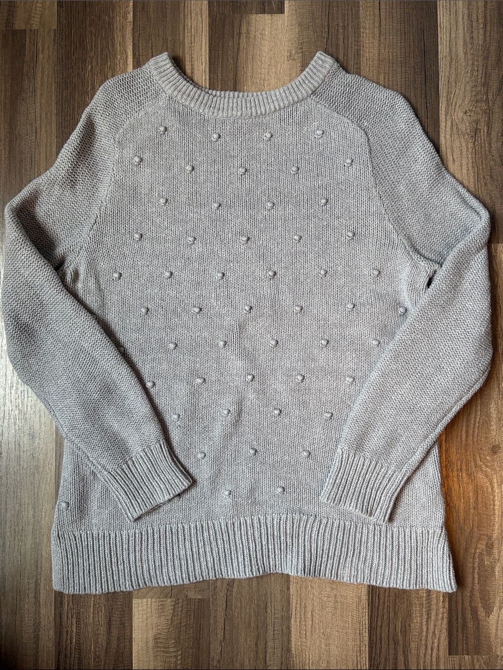 Old Navy Light Gray Bobble Crewneck Sweater